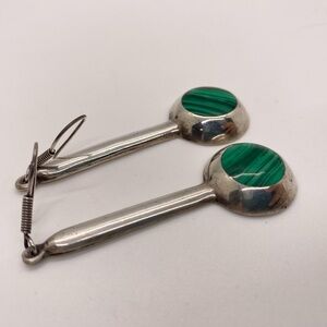 Green Malachite Drop Earrings